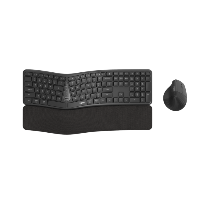 Rapoo 8810ME ergonomic wireless keyboard and mouse combo black