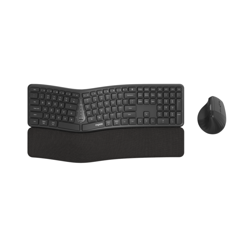 Rapoo 8810ME ergonomic wireless keyboard and mouse combo black