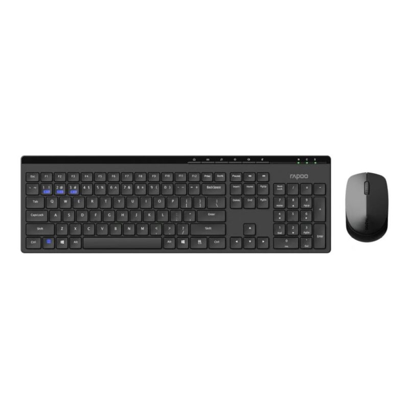 Rapoo 8100GT keyboard and mouse front view