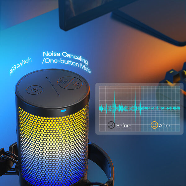 MAONO DGM20 one-button noise cancelling and RGB control