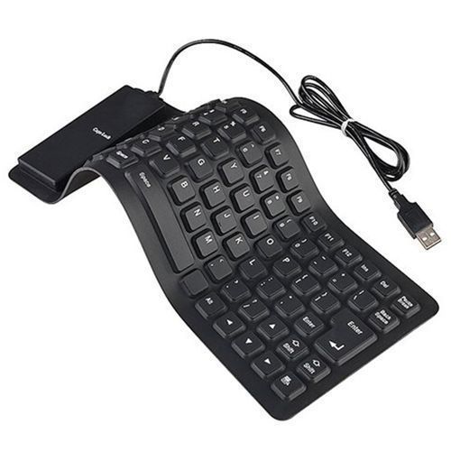 GEMAX flexible black silicone keyboard alternate curved angle