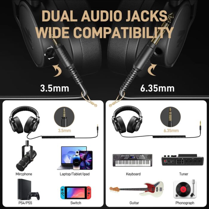 MAONO MH700 dual 3.5mm and 6.35mm audio connectivity