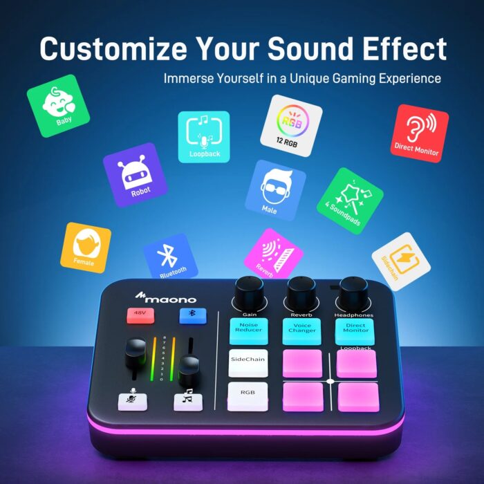 Maonocaster G1 NEO sound effects and streaming controls
