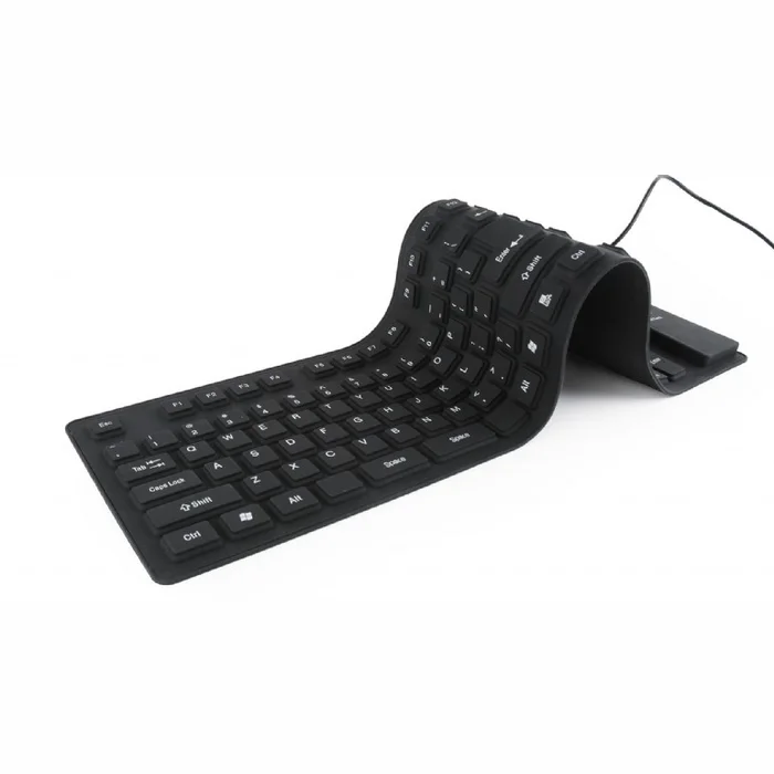 GEMAX flexible GEL USB keyboard rolled in black