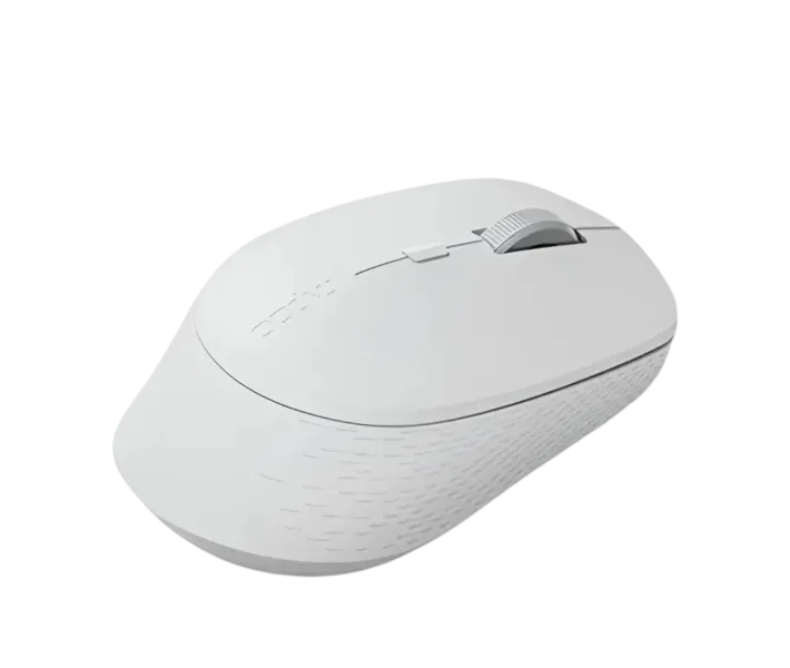 Rapoo M300L White rechargeable mouse angled view