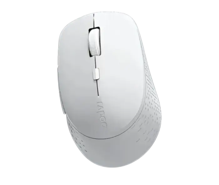 Rapoo M300L White wireless mouse alternate angle