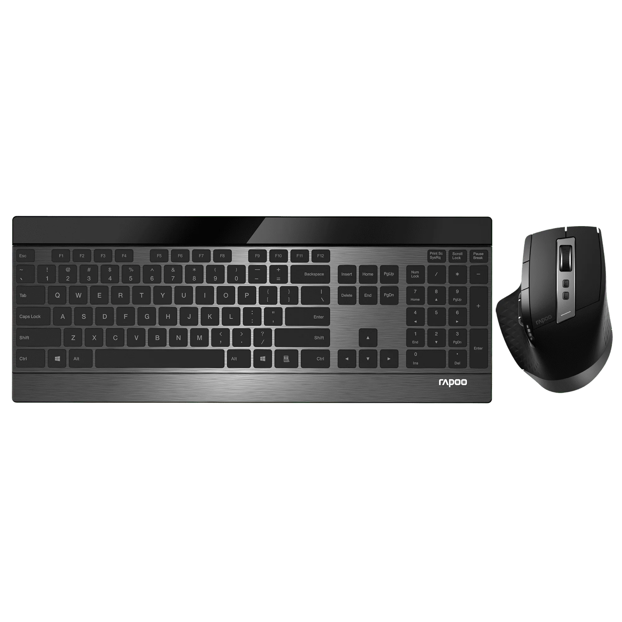 Rapoo 9900M Multi-Mode Wireless Keyboard & Mouse Combo – Bluetooth, 2.4GHz, Black